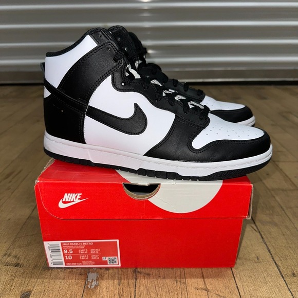 Nike Other - Nike Dunk High Panda Sneakers Men's Size 8.5 Black White Comfort Lace Up Walking